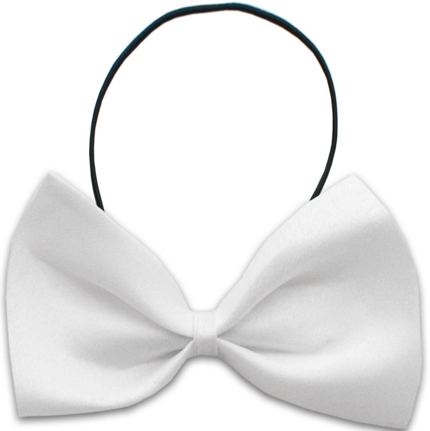 Plain White Pet Bow Tie - Velcro