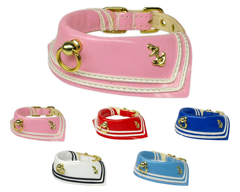 Sailor Nautical Dog Collar- Pink