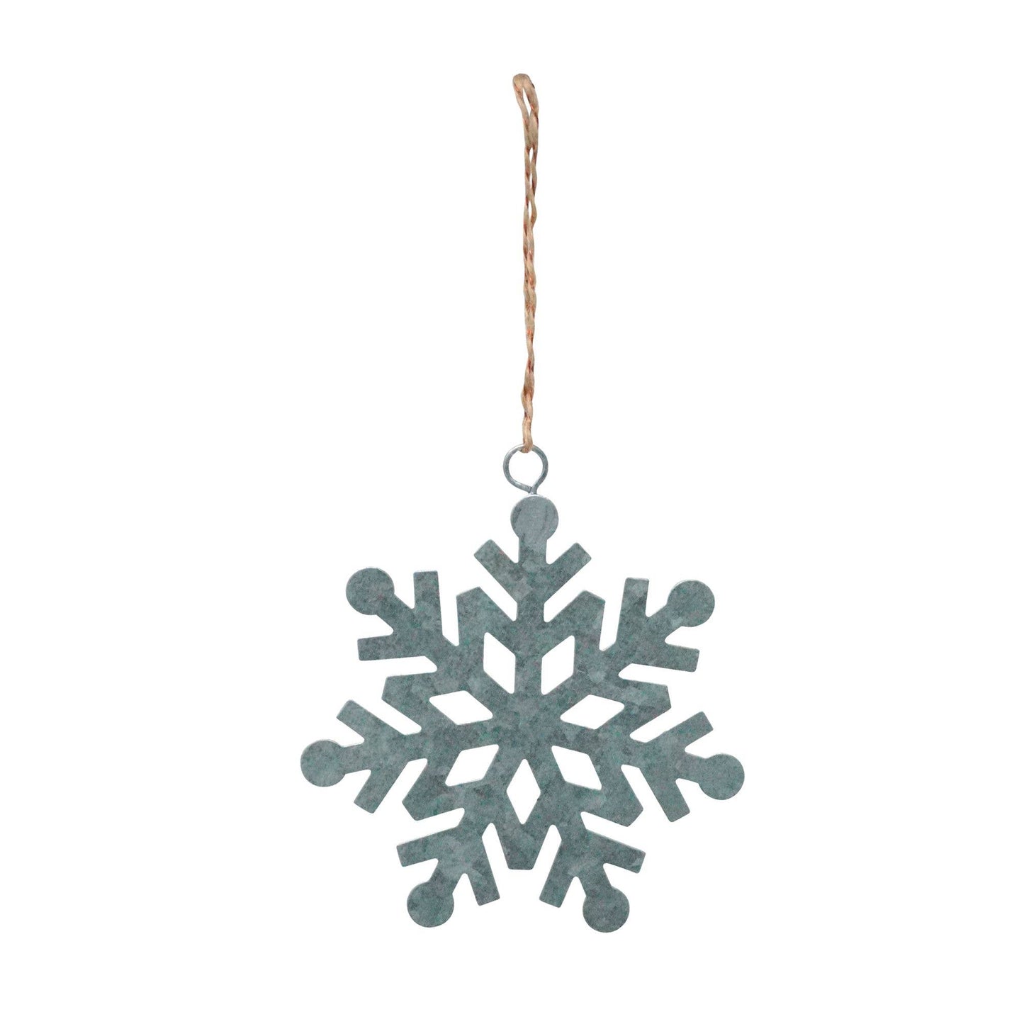 Med Galvanized Snowflake Ornament