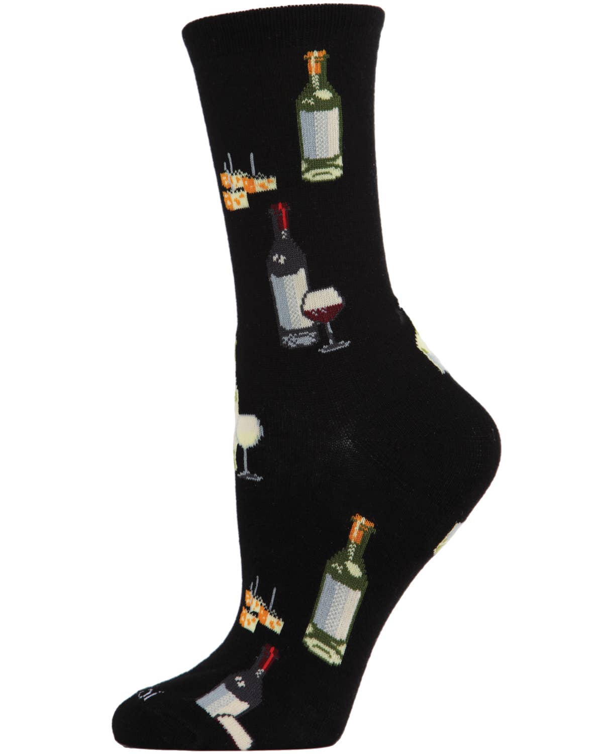 Wine and Cheese Bamboo Blend Crew Socks