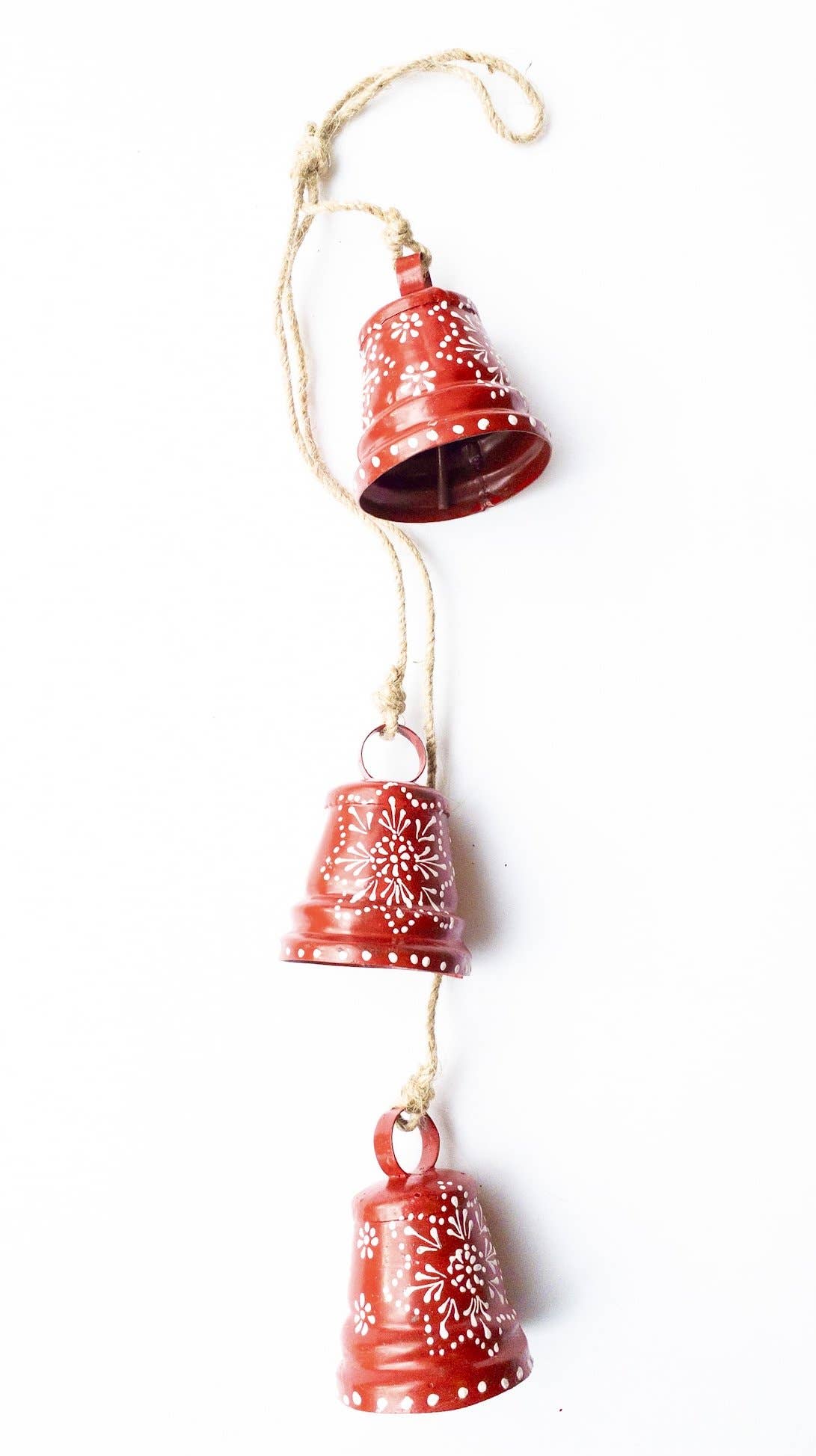 Hand Painted Red 3 Bell Cone Chime