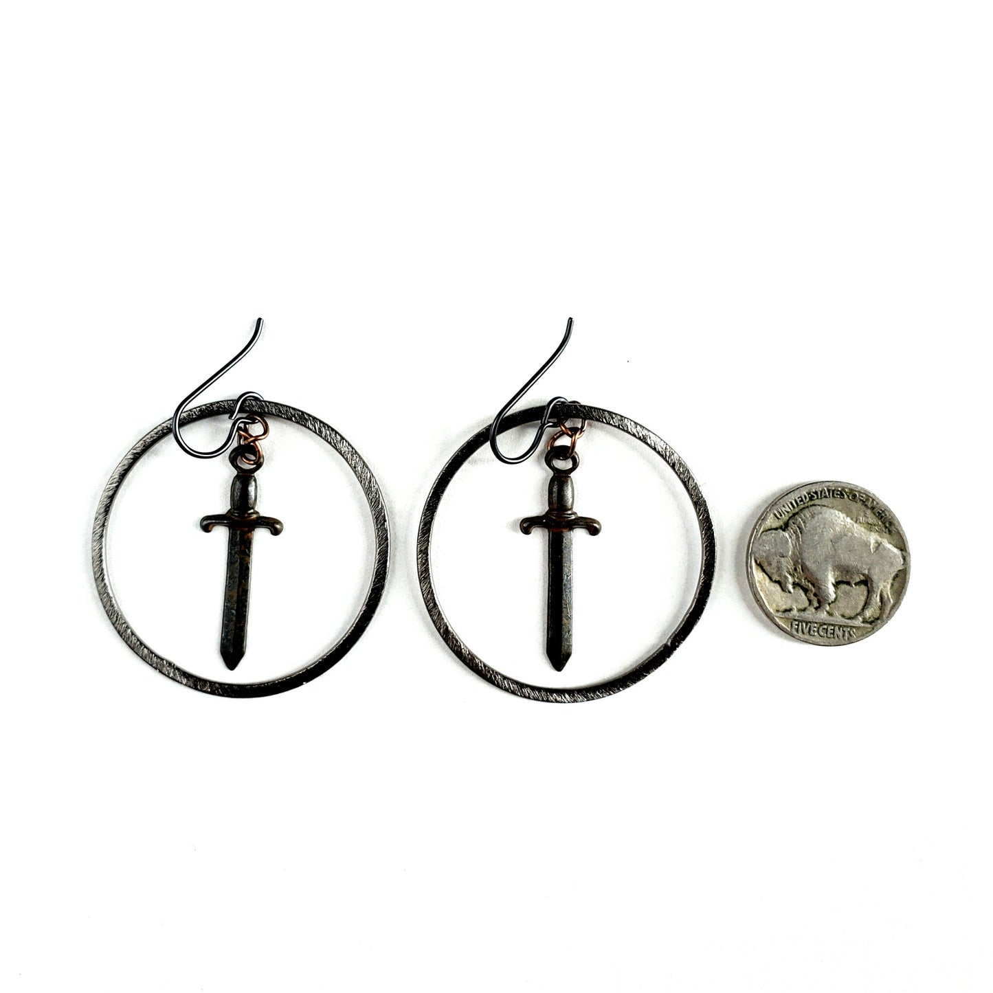 Antique Finish Dagger Earrings