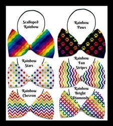 Rainbow Collection Pet Bow Ties Velcro