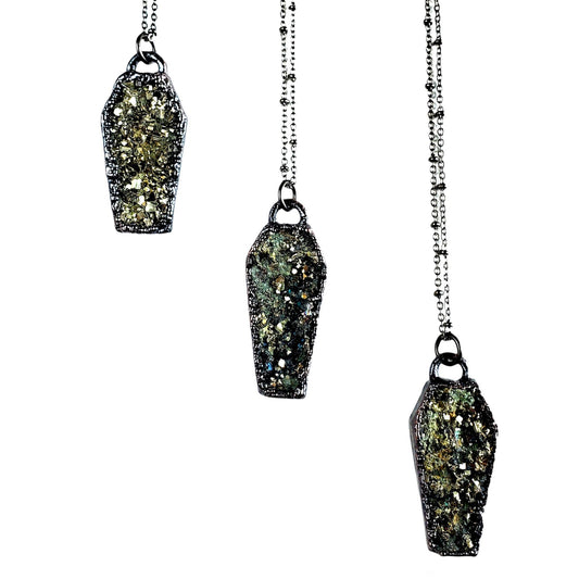 Pyrite Coffin Necklace